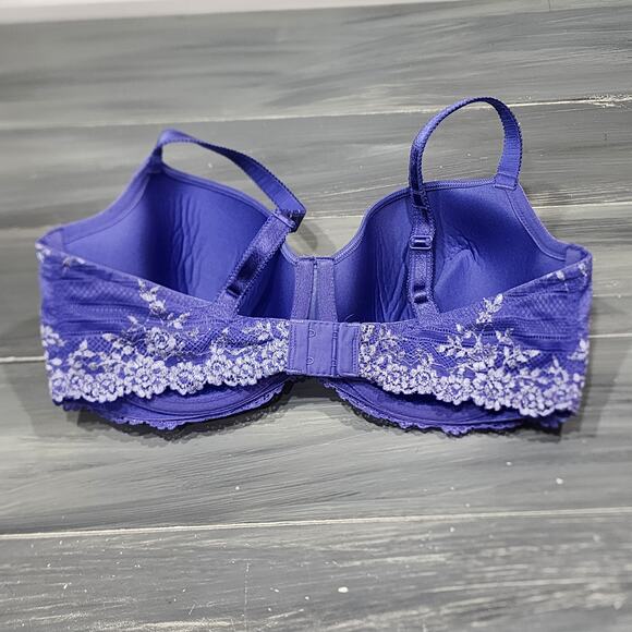 Wacoal Embrace Contour Bra‎ Lace Underwire T Shirt Bra Style 853191 38DDD Purple - Picture 2 of 8